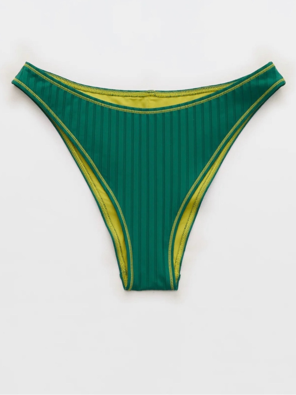 Aerie Ribbed Mid Rise Cheeky Bikini Bottom XS Ribbed Bikini Bottom